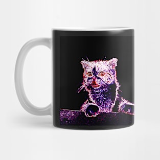 Curious Cat Neon Styled Mug